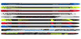 Лыжи беговые STC 150 см, дерево-пластик, с насечкой