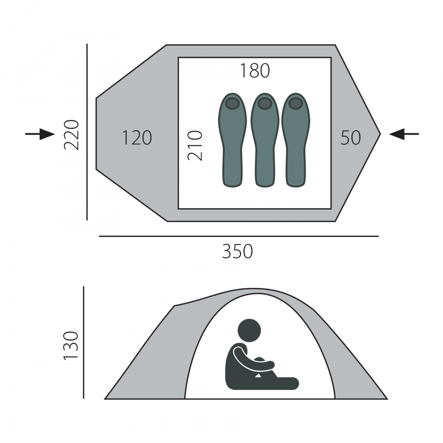 Палатка Btrace Canio 3, зеленый/бежевый