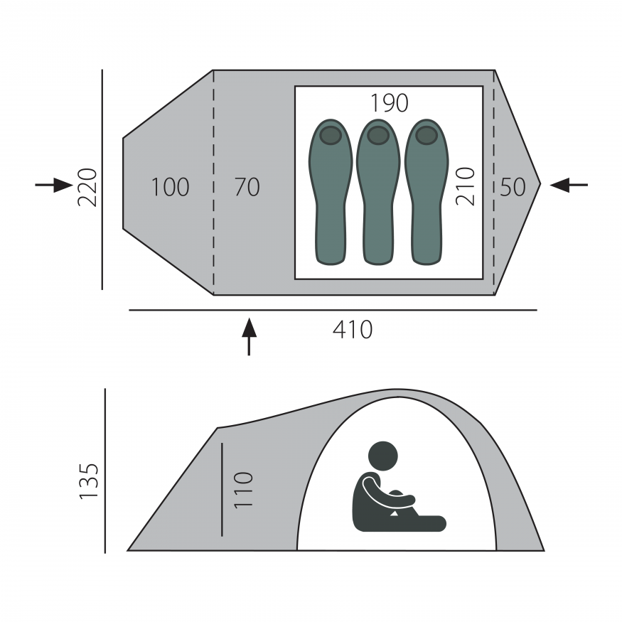 Палатка Btrace Voyager 3, зеленая